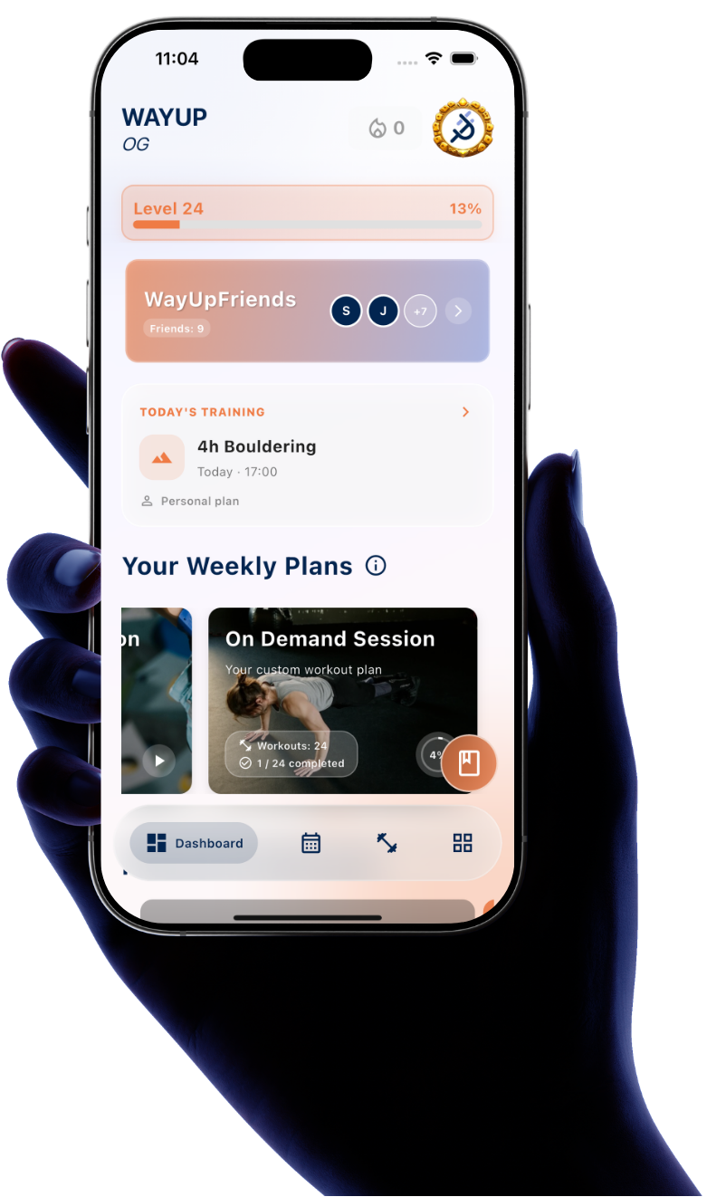 WayUpScore app on a phone